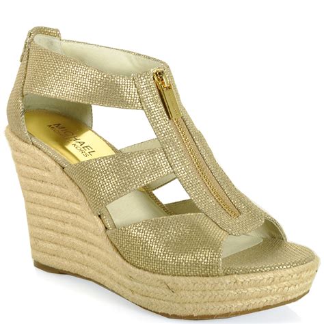 michael kors on sale black wedge|Michael Kors zipper wedges.